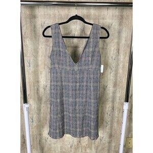 O'Neill Medium Celina Check Dress Black Gray Short Tank Skater Beach NWT